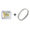 Checkered Flag Italian  Charm   Bracelet 