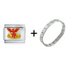 Phoenix Over Fire  Italian  Charm Bracelet