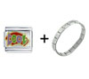 Cool Colorful Combination Italian  Charm  Bracelet