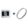 Mlb San  Diego  Padres Italian Charm Bracelet