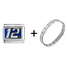 Nascar #12 Combination Italian Charm Bracelet