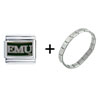 Emu Eastern Michigan Combination Italian Charm Bracelet