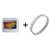  Kansas  Jayhawk Italian Charm Bracelet