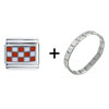  Tennessee  Vols Checkerboard Italian Charm Bracelet
