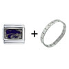  Kansas  State Powercat Glitter Italian Charm Bracelet