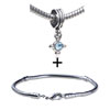 Dangle  Blue  Cystal European Bead Bracelet Combination