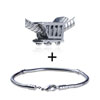 Delicately Grooved Trolley  European   Bead   Bracelet  Combination