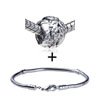 Round Shaped Abstract Leaves Pattern European Bead Bracelet Combination