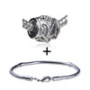 Drum Shaped Abstract Plant Pattern European Bead Bracelet Combination