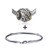 Abstract Tree &amp; Thread Drum Shaped Pattern European Bead Bracelet Combination