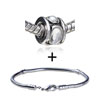 Pearl &amp;  Crystal  Wheel Pattern European Bead Bracelet  ... 