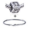 Square Shaped  Crystals  Pattern European Bead Bracelet  ... 