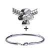  Crystal  Plum Flower Pattern European Bead Bracelet Combination