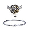Round Shaped Golden Fire Pattern European Bead Bracelet  ... 