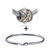 Drum Shaped Elegant Pearl Pattern European Bead Bracelet Combination
