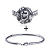 Round Shaped Abstract Leaves &amp; Crystal Pattern European Bead  ... 