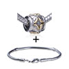 Drum Shaped Flower In Bud Pattern  European   Bead  Bracelet  ... 