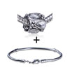 Cylindrical Shaped Clear Drop Pattern European Bead Bracelet Combination