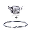 Cylindrical Shaped Clear  Crystal  Pattern European Bead  ... 