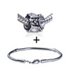Cylindrical Shaped Square &amp;  Heart  Pattern European Bead  ... 
