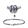 Cylindrical Shaped Symmetrical Letter M Pattern European Bead Bracelet Combination