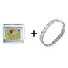 I Heart  School  Italian Charm Bracelet