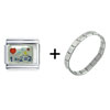  Silver  Tone Multiplication Combination  Italian  Charm Bracelet