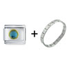 Circle March Aquamarine Color  Rhinestone  Italian Charm  ... 