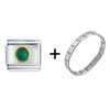 Circle May  Emerald  Color Rhinestone Italian Charm Bracelet