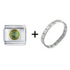 Circle August Peridot Color  Rhinestone  Italian Charm Bracelet