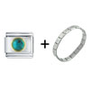 Circle  December  Blue Zircon Color Rhinestone Italian Charm  ... 