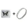  Black  Butterfly Italian Charm  Bracelet 