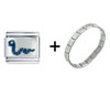  Blue   Snake  Italian Charm Bracelet