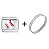 Baseball Painted Italian  Charm   Bracelet 