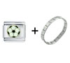 Soccer   Ball  Silver Italian Charm Bracelet