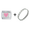 Pink Heart  Italian   Charm   Bracelet  FBT_R433_X17_STARTER