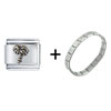 Silver Tone  Palm   Tree  Italian Charm Bracelet