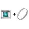 Square December Blue Zircon Color  Birthstone  Italian Charm  ... 