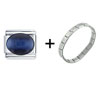 Azurite  Stone   Italian   Charm  Bracelet