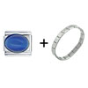 Blue Lapis Lazuli  Italian   Charm  Bracelet