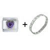 February  Amethyst  Color Heart  Birthstone  Italian Charm  ... 