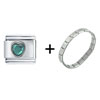  May  Emerald Color Heart  Birthstone  Italian Charm Bracelet