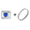 September  Sapphire  Color Heart Birthstone Italian Charm  ... 