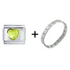 Yellow Heart  Stone   Italian   Charm  Bracelet