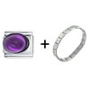 February  Amethyst  Color  Birthstone  Italian Charm Bracelet  ... 