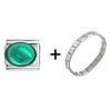 May Emerald Color Big Oval  Birthstone  Italian Charm  Bracelet 