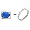 September  Sapphire  Color Big Oval Birthstone Italian Charm  ... 