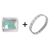  Footprints  Blue Italian Charm Bracelet