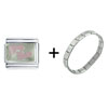  Footprints  Pink Italian Charm Bracelet