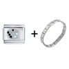  Silver  Tone Dice  Italian  Charm Bracelet
